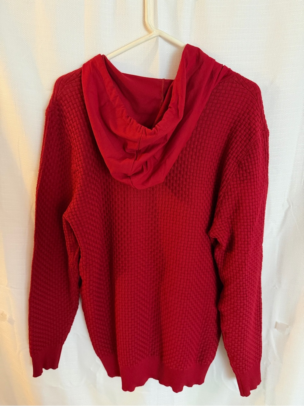 Men's Hooded Crewneck Sweater in Red